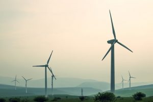 Vindkraftverk som symboliserar en hållbar framtid